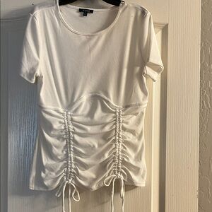 White Ruched Women's Shirt